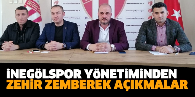 İNEGÖLSPOR’DAN ZEHİR ZEMBEREK AÇIKLAMALAR