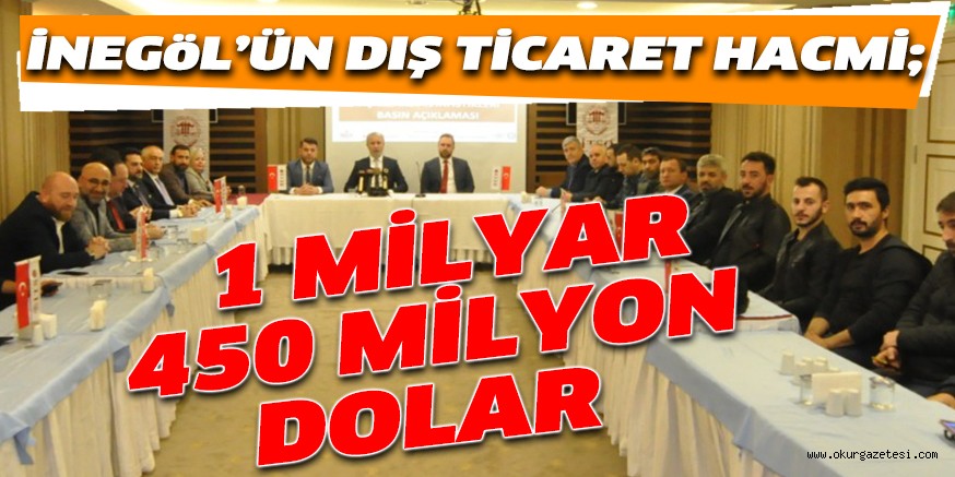İNEGÖL’ÜN DIŞ TİCARET HACMİ 1 MİLYAR 450 MİLYON DOLAR
