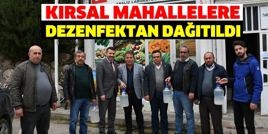 KIRSAL MAHALLELERE DEZENFEKTAN DAĞITILDI