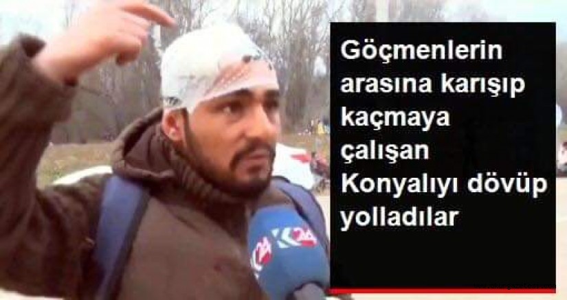 YUNAN POLİSİ, GÖÇMENLERİN ARASINA KARIŞIP KAÇMAYA ÇALIŞAN KONYALIYI DÖVÜP GERİ YOLLADI