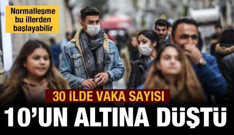 30 ilde vaka sayısı 10’un altına düştü