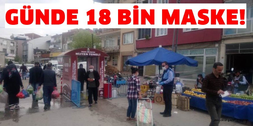 İNEGÖL BELEDİYESİ BİR GÜNDE 18 BİN MASKE DAĞITTI