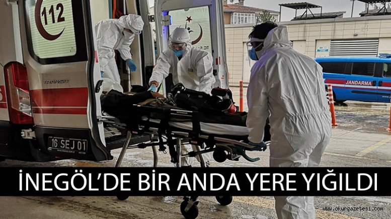 İNEGÖL’DE BİR ANDA YERE YIĞILDI