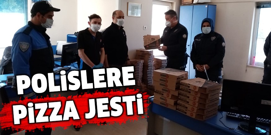 POLİSLERE PİZZA JESTİ