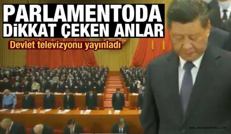 Çin Parlamentosunda dikkat çeken anlar!