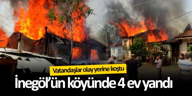 Köydeki evler alevlere teslim oldu