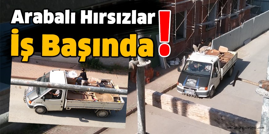 Arabalı hırsızlar iş başında