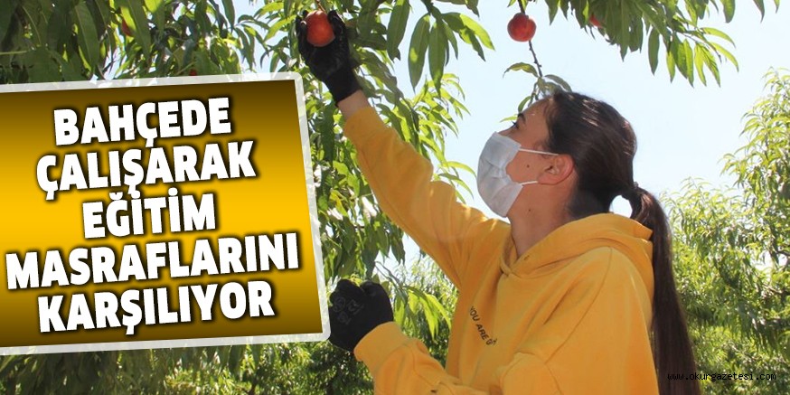 BAHÇEDE ÇALIŞARAK EĞİTİM MASRAFLARINI KARŞILIYOR