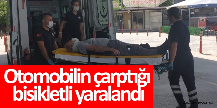 Otomobilin çarptığı bisikletli yaralandı