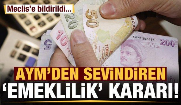 AYM’den sevindiren emeklilik kararı! Meclis’e bildirildi