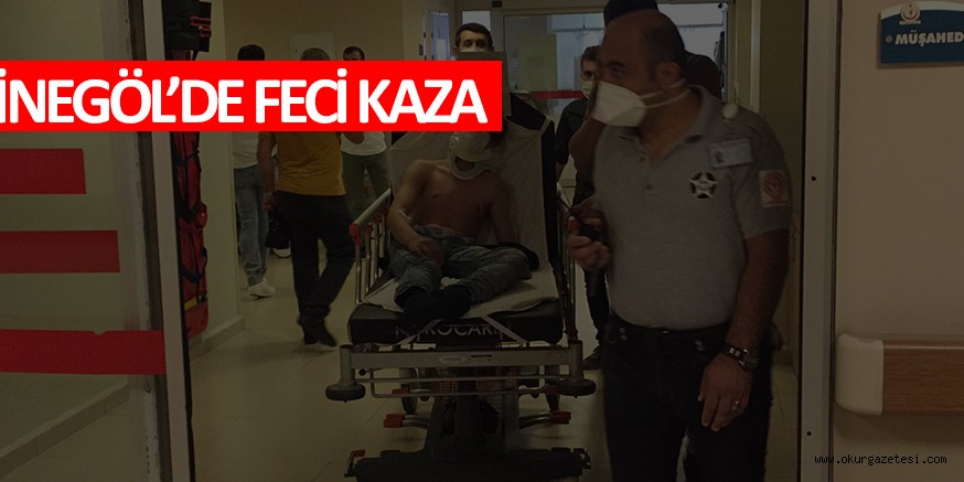 Gaz teli takılı kalan motosiklet kamyonete çarptı