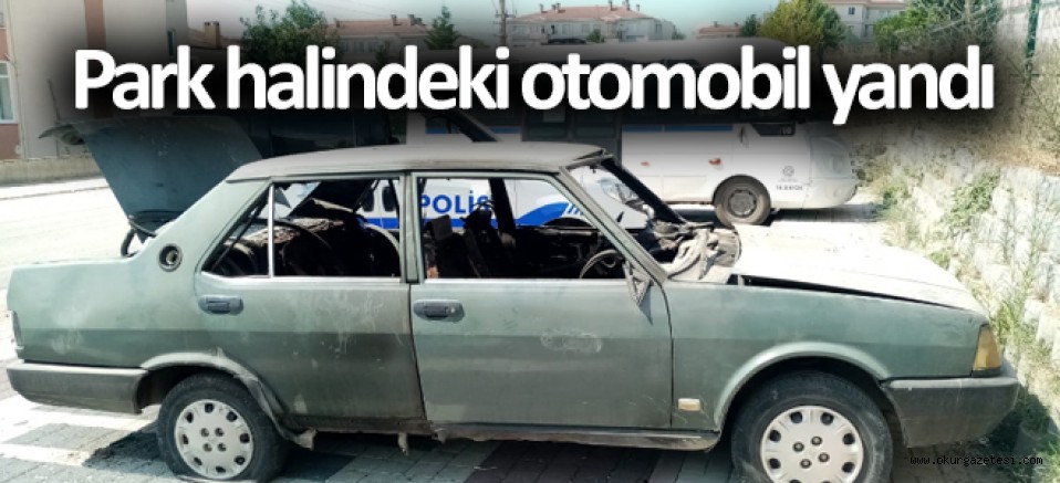 Park halindeki otomobil yandı