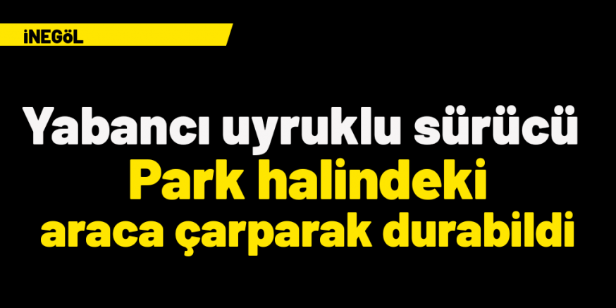 Park halindeki araca çarparak durabildi