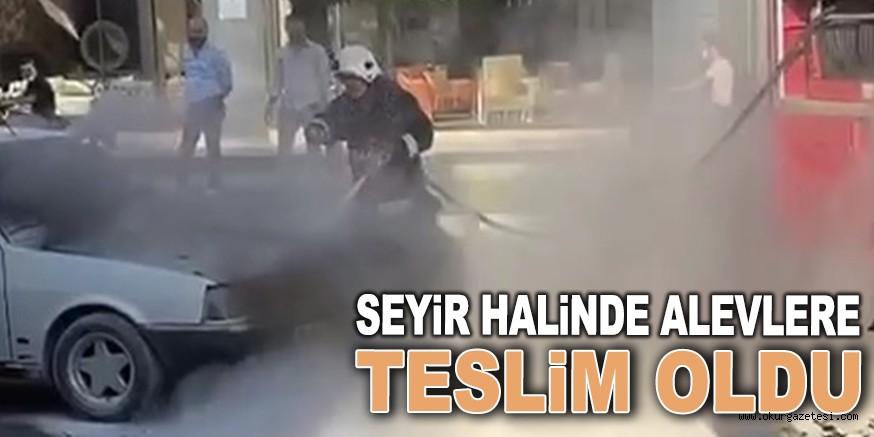 Seyir halindeki araç alevlere teslim oldu