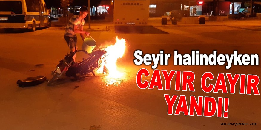 Seyir halindeyken cayır cayır yandı