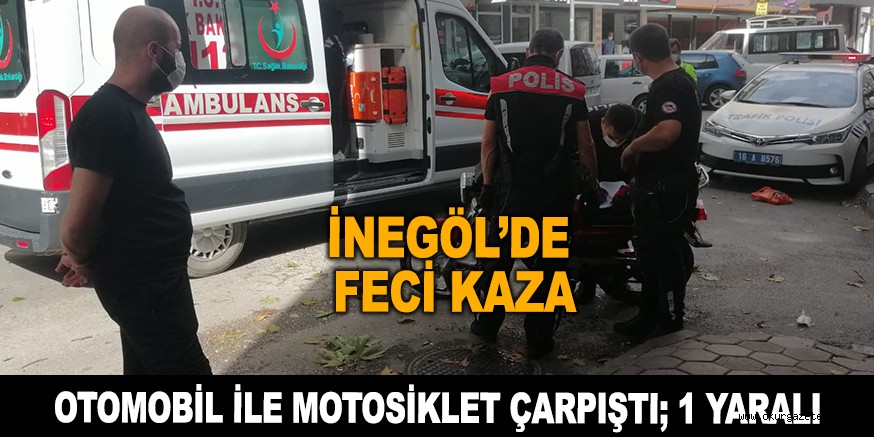 Otomobil ile motosiklet çarpıştı; 1 yaralı