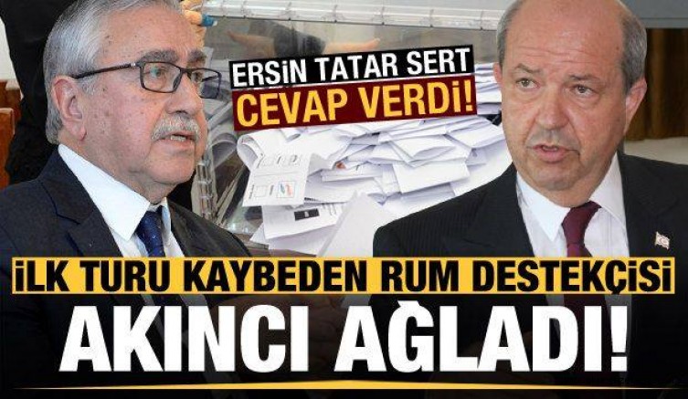 İlk turu kaybeden Rum destekçisi Mustafa Akıncı ağladı, Ersin Tatar sert cevap verdi!