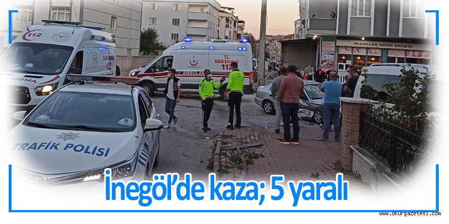 İnegöl’de kaza; 5 yaralı
