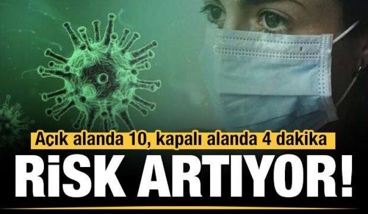 Kapalı alanda 4 dakikada bulaşıyor