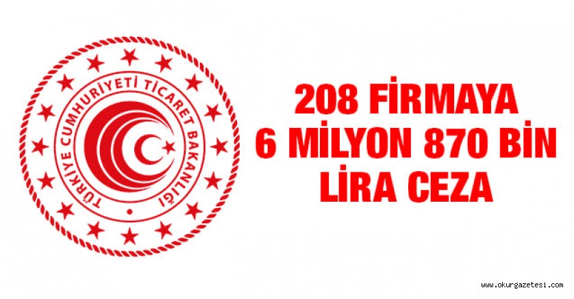208 firmaya 6 milyon 870 bin lira ceza