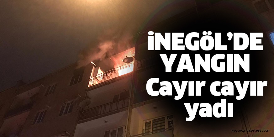 İnegöl’de 4 katlı evin en üst katı cayır cayır yandı