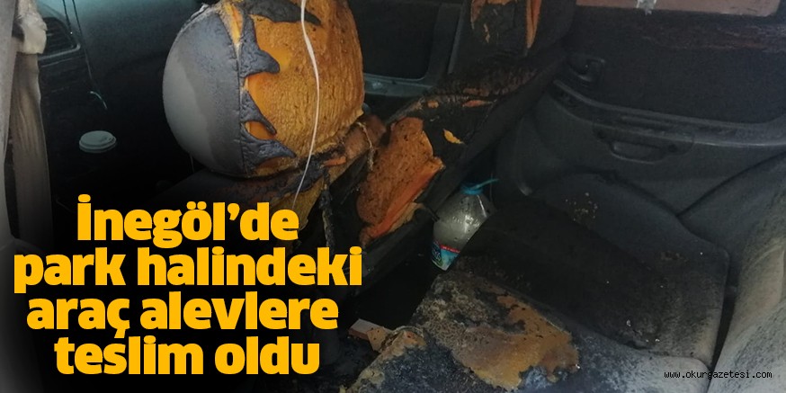 Park halindeki araç alev aldı