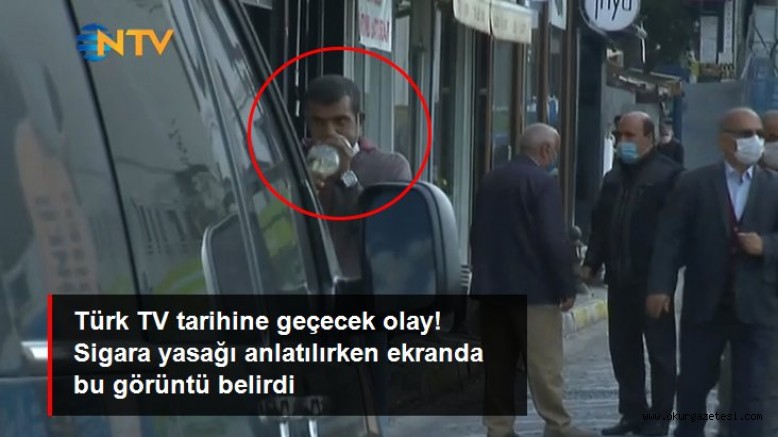 Spiker sigara yasağından bahsederken ekrana getirilen adamın bali çektiği görüldü