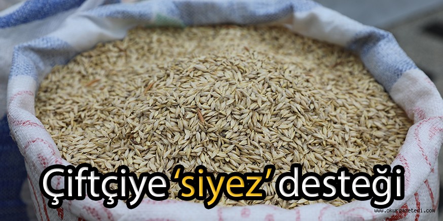 Çiftçiye ‘siyez’ desteği