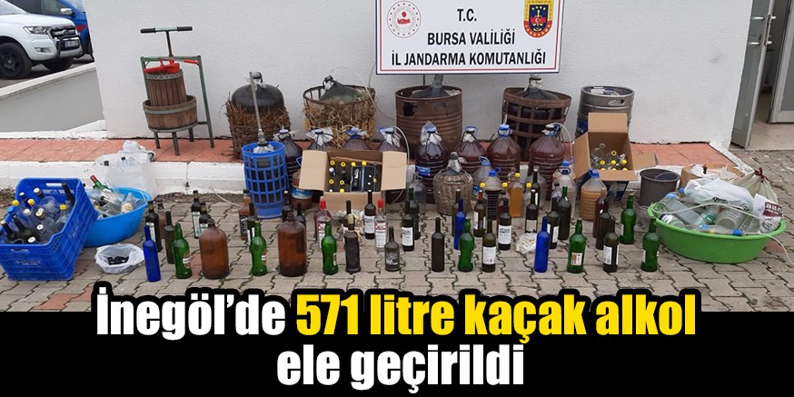 İnegöl’de 571 litre kaçak alkol ele geçirildi