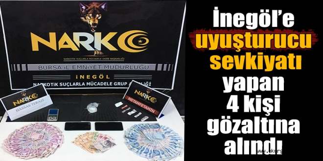 İnegöl’e uyuşturucu sevkiyatı yapan 4 kişi gözaltına alındı