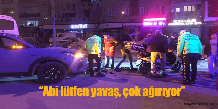 Otomobilin çarptığı motosikletin sürücüsü yaralandı