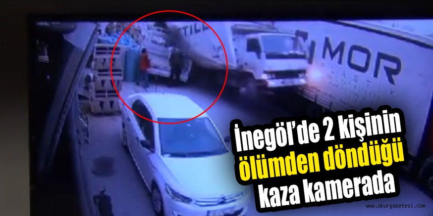 İnegöl’de 2 kişinin ölümden döndüğü kaza kamerada