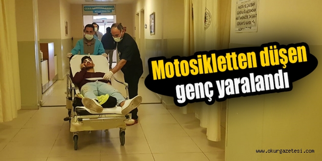 Motosikletten düşen genç yaralandı
