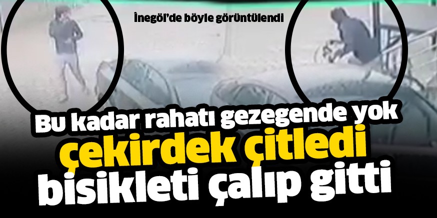 Ondan rahatı gezegende yok… Çekirdek çitledi sonra bisikleti çaldı
