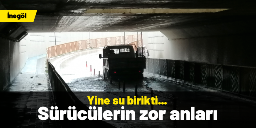 Süleymaniye alt geçidinde su birikintileri sürücüleri zorladı