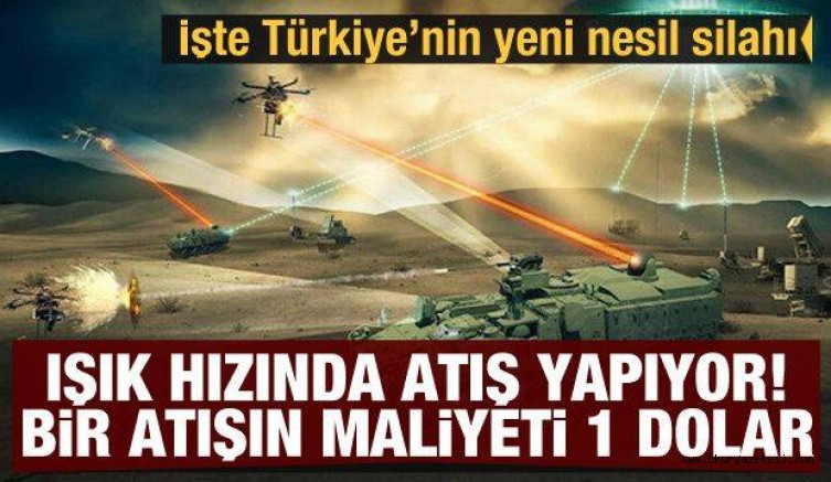 Türkiye’nin yeni nesil silahı: Işık hızında atış yapıyor! Bir atışın maliyeti 1 dolar