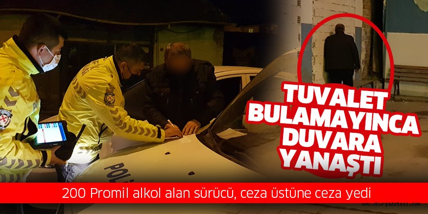 Alkollü sürücüye 5 bin 550 lira ceza kesildi