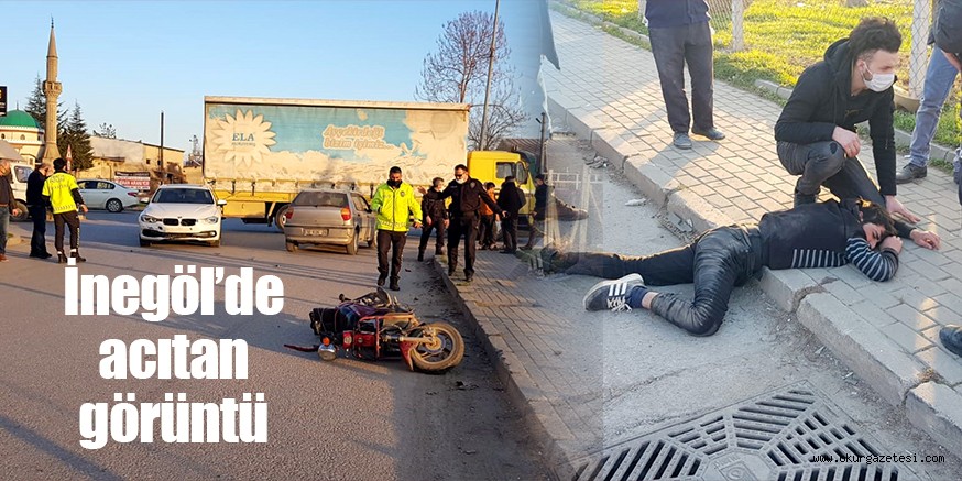 İnegöl’de bir kişinin ağır yaralandığı kaza kamerada