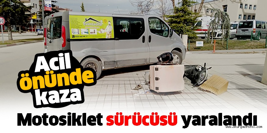 Kamyonetin çarptığı motosikletin sürücüsü yaralandı