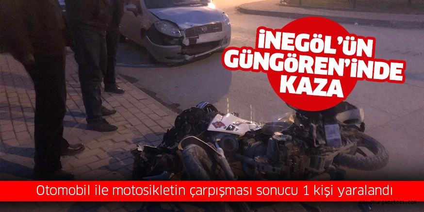 Korkutan kazada motosiklet sürücüsü yaralandı