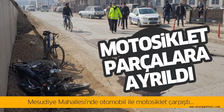 Otomobil ile çarpışan motosiklette bulunan 2 kişi yaralandı