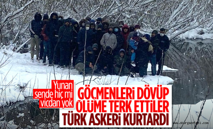 Yunanistan sınırında donmak üzere olan göçmenler kurtarıldı