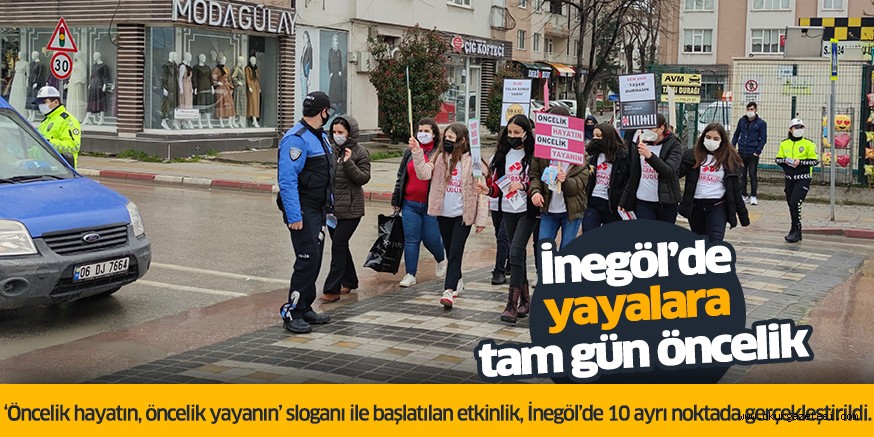 İnegöl’de yayalara tam gün öncelik