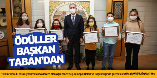 ‘İSTİKLAL’ KONULU RESİM YARIŞMASININ ÖDÜLLERİ BAŞKAN TABAN’DAN