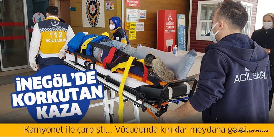 Kamyonet ile çarpışan motosikletin sürücüsü yaralandı