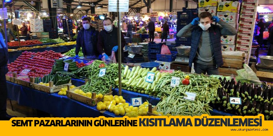 Semt pazarlarının günlerine  kısıtlama düzenlemesi