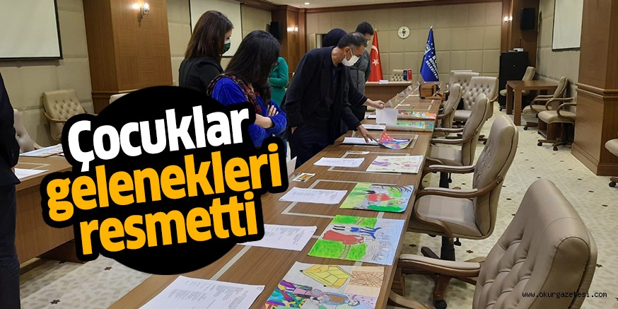 Çocuklar gelenekleri resmetti