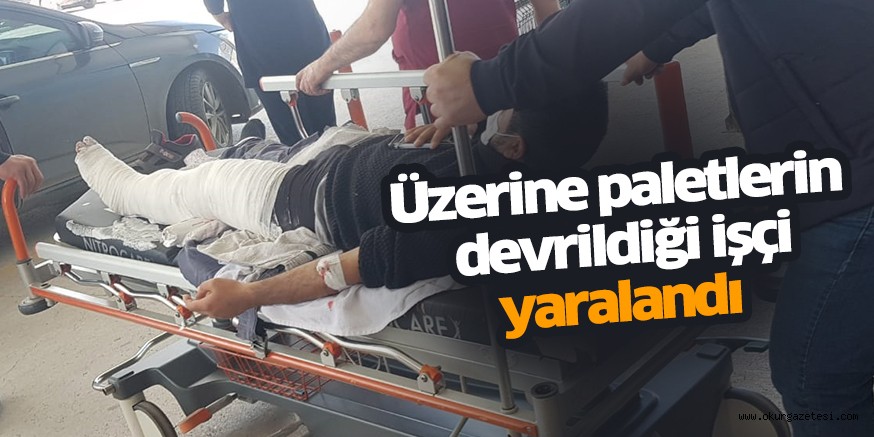Üzerine paletlerin devrildiği işçi yaralandı