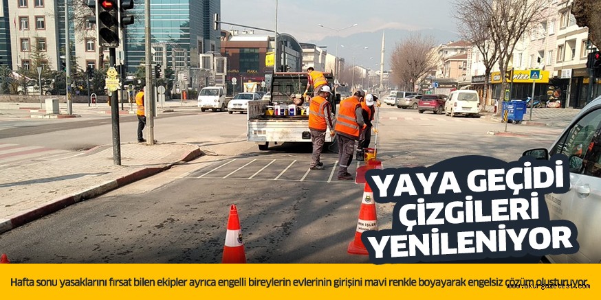 YAYA GEÇİDİ ÇİZGİLERİ YENİLENİYOR