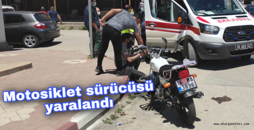 Motosiklet sürücüsü yaralandı